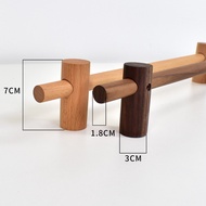 ST/💥Punch-Free Rod Mini Curtain Rod Solid Wood Half Curtain Rod Curtain Rod of Door Bracket Adhesive Seamless Log Simple