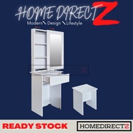 Homedirectz CLASSIC Dressing Table With Mirror/ Bedside Table/ Meja Solek/ Meja Makeup/ Almari Solek