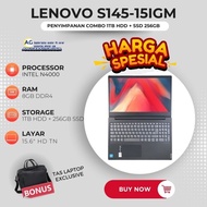LAPTOP BARU LENOVO S145 N4000 RAM 4GB HDD 1TB + SSD 256GB 15,6"