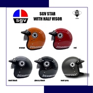 SGV STAR HELMET WITH HALF TINTED VISOR*SIRIM APPROVED*