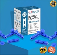 10pcs 28G Blood Lancet OneHealth Ecer Jarum Bekam Alat Ambil Tes Cek Gula Darah Kolesterol Asam Urat Test Lancets Lancing 28 G