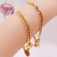 [VJ]Cop916 Bracelet "Lipan" Adults/Kids 999.9 Gold Plated Bracelet W:3mm - 6mm, L:13cm - 22cm *Persi