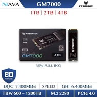 SSD Predator GM7000 1TB 2TB 4TB NVMe Gen 4 PCIe With High Speed DRAM, With Built-in HeadSink,