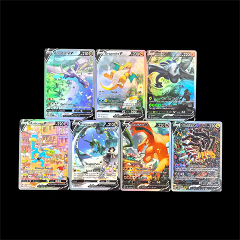 7PCS PTCG Pokemon English SR Rayquaza Giratina Lugia Charizard V Toys Hobbies Hobby Collectibles Gam