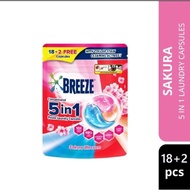 breeze capsule detergent new 5 in 1 18pcs