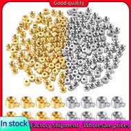 80pcs Crimp Beads for Jewelry Making, Gold Silver Spacer Beads Metal Bead Stopper Crimp Charms for B