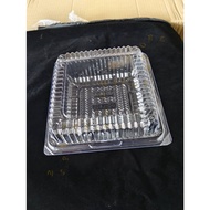 GO - L600 GC - PACK Plastic Tray [ 50pcs± ] Bakery Disposable Plastic Clear Food Box - Bekas Makanan