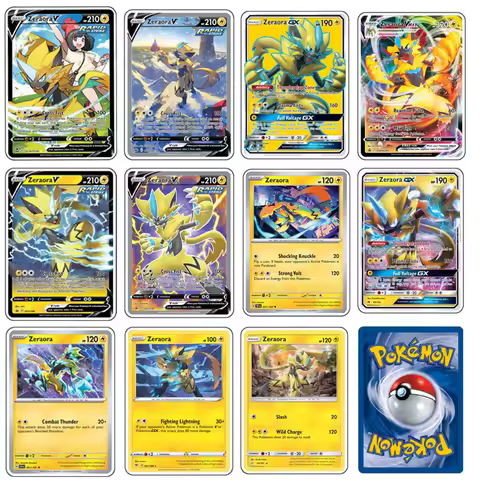 Pokemon Self-Made Original Material Acrylic Zeraora Anime Peripherals Card Ornament Size 6.3X8.8Cm