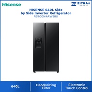 HISENSE 640L Side by Side Inverter Refrigerator  RS700N4AWBUI | Deodorizing Filter | Electronic Touch Control | Led Lighting | Refrigerator with 3 Years Warranty