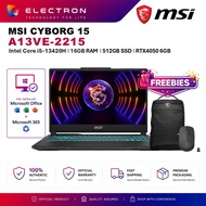 MSI Cyborg 15 A13VE-2215 15.6" FHD Gaming Laptop ( i5-13420H, 16GB, 512GB SSD, RTX 4050 6GB, W11PRO,
