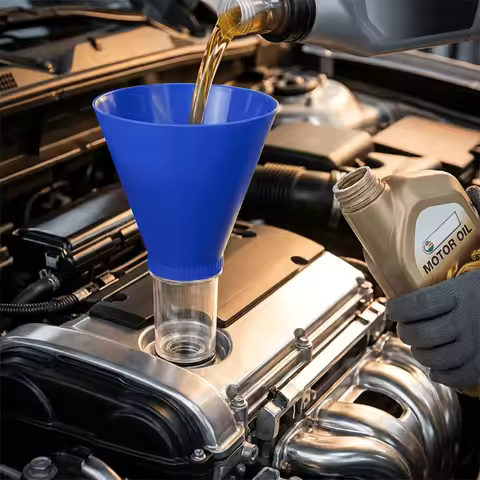 Threaded Oil Funnel Car Engine Oil Filling Funnel No Spill Oil Add Tool Universal Vehicle Fluid Tran