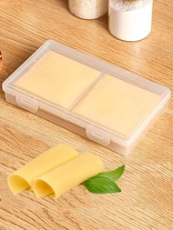 帶翻轉蓋的奶油乳酪收納盒，可攜式冰箱水果蔬菜保鮮包裝盒，透明乳酪容器，適用於餐廳廚房用品和廚房用具
