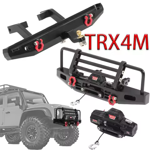 TRX4M Metal Front/rear Bumpers and Electric Winch for 1/18 RC Crawler Car Traxxas TRX4-M Defender Up