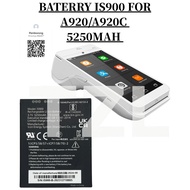 BATERRY IS900 PAX POS TERMINAL A920/A920C LI-ION LITHIUM LON BATERI 5250MAH ORI TZL