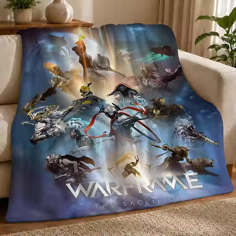 P-Popular Games Warframe Throw 1pc Flannel Blanket Soft Lightweight Warm Cozy For Bedroom Sofa Bed