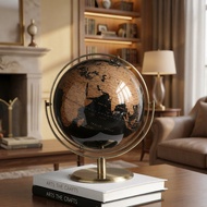 720° Rotating 32cm Large HD standard Globe Vintage balck globe  Nordic Entry Lux Ornaments Retro Ear