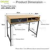 OKURA Student Study Writing Desk Computer Table Modern Living Room Furniture with Drawer Shelf Offic