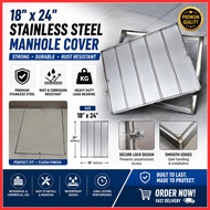 Stainless Steel Manhole Cover 18" x 24" / Manhole Cover & Frame 18" (L) x 24" (W) / Penutup Longkang