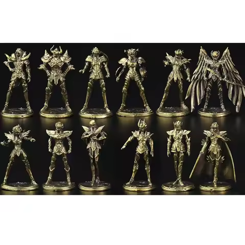 Saint Seiya Knights of the Zodiac Gold Saints 5CM Old-fashion Brass Mini Metal Models Aries Taurus G