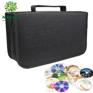 NAESV CD Storage Bag, 128 Disc Binder Travel Disc Box, Media Storage Box Zipper Waterproof Portable 