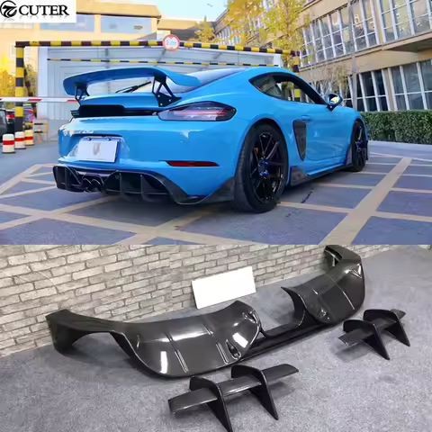 718 Carbon Fiber Frp Rear Bumper Diffuser Lip for Porsche Boxster Cayman 718 Car body kit