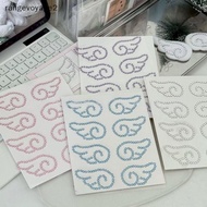 [rangevoyage2] 3D Sparkly Acrylic Angel Wings Rhinestone Stiers for Daily Planner Kids Reward DIY Sc