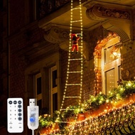 Santa Claus Climbing a Glowing Ladder 1.7 Meters – Decorating Christmas Trees, House Doors, Cafes