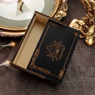 Tarot card box five-pointed box wooden box Black push-pull card holder Card holder