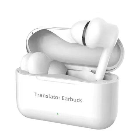 Wireless Earbuds M6 BT Headphone Translator Ear Buds w/ Microphones Charging Case Support Real-time 