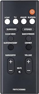 Amtone Replacement Remote Control FSR78 ZV28960 for Yamaha ATS-1060 ATS1060 ATS-1070 ATS1070 YAS106 YAS-106 YAS207 YAS-207 YAS107 YAS-107 High Fidelity Bluetooth Soundbar System