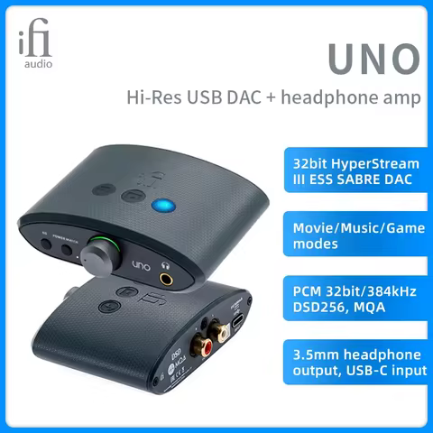 iFi Audio uno USB-C DAC Headphone Amp PCM DSD MQA ES9219 Hi Res Amp IEM EQ Games,Movies, Music,podca