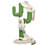 Uion 80/105CM Cactus Cat Tree Kitten Claw Scratcher Full Wrapped Cat Scratching Post with Natural Sisal Rope Indoor Cat Toys TowerScratchers Pads &amp; Posts