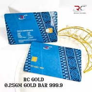 RC GOLD GOLD BAR 999.9 0.25GM BULLION BAR NEW BATIK DESIGN AU 999.9 24K PG CERTIFIED GOLD BAR 999.9