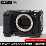 YANZUO 1/4 Hole Cameras Cage Quick Release Stabilizer Camera Metal Protective Frame for SONY A7C2 A7