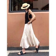 Asymmetrical Gathers Midi Skirt