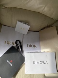 名牌紙袋 Luxury Brand Paper Shopping Bags Dior Bulgari Rimowa Tudor