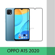 TEMPERED GLASS OPPO A15 2020 / OPPO A15S ANTI GORES KACA FULL LAYAR LIST HITAM PELINDUNG LAYAR PREMI