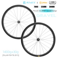 RYET GRAVEL Carbon Wheelsets Disc Brake Cyclocross Tubeless Ready 700C Wheels Center-Lock Or 6 Bolt 