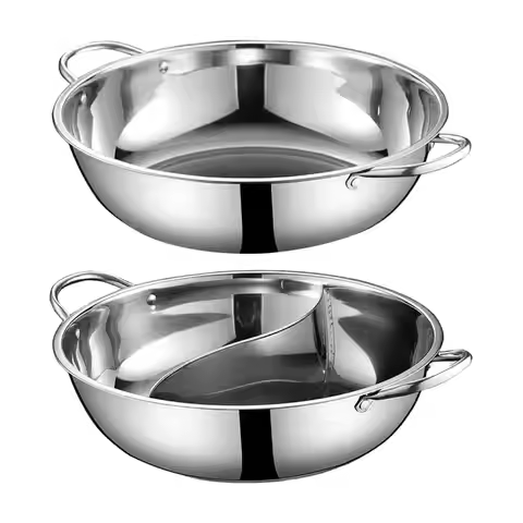 Stainless Steel Hot Pot for Induction Cooker Shabu Shabu Pot Stockpot for Home Barbecue Festivals Fa