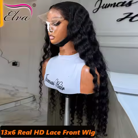 Elva Glueless Wigs 6x6/5x5 HD Lace Closure Wigs Deep Wave Melt Skins Deep Part Ready to Go Human Hai