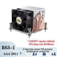 COOLSERVER R63 4 Heatpipe 2U Server CPU Cooler Workstation พัดลมระบายความร้อน Intel LGA2011 1700 115