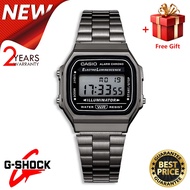 ( 2 YEARS WARRANTY ) Jam Tangan Lelaki Casio Vintage A168WGG-1A Digital Silver Stainless Steel Strap