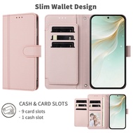 PU Leather flip for OPPO Realme C63 C61 C53 C51 C51S C33 nine Card slot walle solid color style Phon