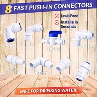 1/4" Water Filter Fittings Connector | Elbow / Tee / Straight | Universal RO Tube