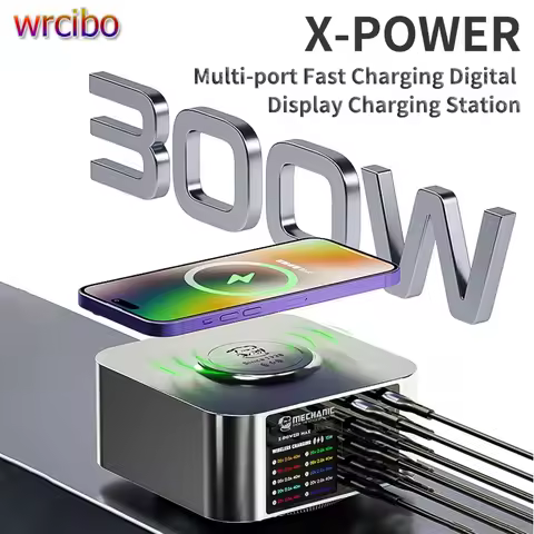 MECHANIC X-Power Max USB Smart Charger 300W 10-Port LED Display Quick Charge QC 3.0 Wireless Charge 