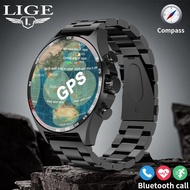 LIGE Smart Watch Men Outdoor Compass GPS Bluetooth Call Waterproof Sports Fitness Bracelet Smartwatch For Android IOS