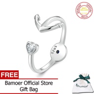 BAMOER 925 Sterling Silver Adjustable Anchor Compass Ring For Women Fashion Jewelry Gift SCR935