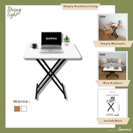 SL Folding Table with Cross Legs Study Table Whitenatural 80x40 Portable Adjustable Bazaar Table