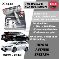 NGK Premium RX Spark Plug - Toyota Avensis ZRT272W 2.0L 3ZRFAE VVTi DOHC 16V ( Year 2011 - 2018 )