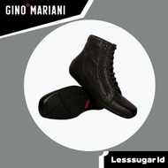 HITAM Gino MARIANI Shoes Original Model Black Leather Boots Elario 10